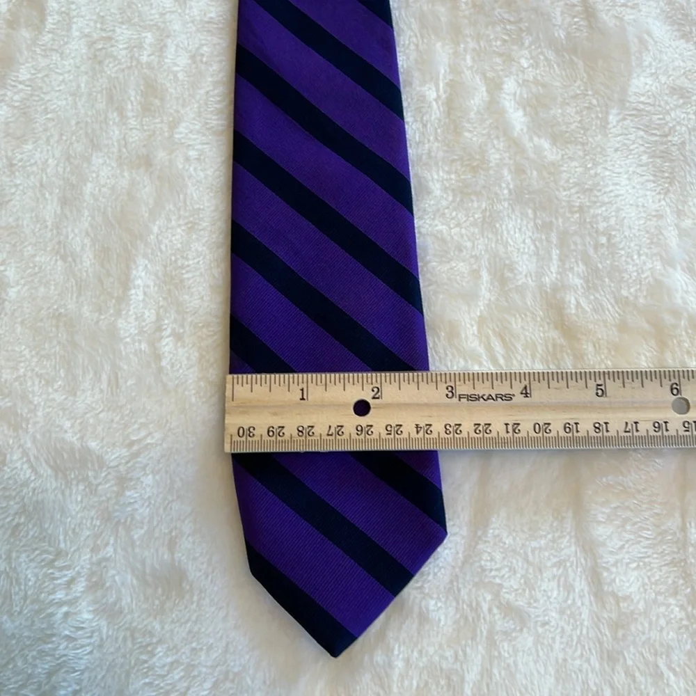 Tommy Hilfiger Purple Striped Tie - Picture 3 of 7